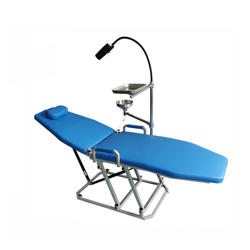 56-Portable Simple Folding Dental Examination Chair Manual Power Source Metal Material with Pit Groove .jpg